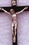 Italian Black Wood Crucifix with Pewter Corpus - 5.25-Inch
