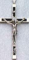 5.5 Inch Black and Metal Crucifix Pendant