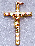 Small Metal Gold Tint Crucifix - 1.75-Inch