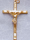 Small Metal Gold Tint Crucifix - 2-Inch