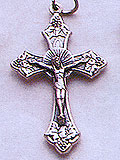 Small Metal Crucifix for Scapulars and Rosaries - 1.25"