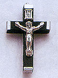 Small Black Wood Crucifix - 1.25 Inch