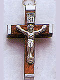 Small Dark Brown Wood Crucifix - 1.25-Inch