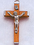 Small Light Brown Wood Crucifix - 2.25-Inch