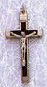 1.75 Inch Brown Metal Bound Crucifix Pendant
