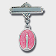 Sterling Silver Pink Blessed Virgin Baby Pin