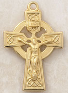 Gold and Silver Celtic Crucifix Pendant