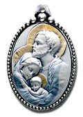 Holy Family Sterling Silver Keychain