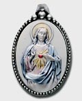 Sacred Heart Sterling Silver Keychain