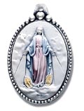 Immaculate Heart Silver Keychain