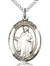 St Justin Sterling Silver Medal