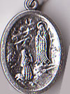 Our Lady of Lourdes Inexpensive Oxidized Medal