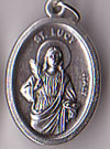 St. Lucy Inexpensive Oxidized Medal