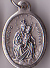 Our Lady of Mt Carmel Scapular Inexpensive Oxidized Medal