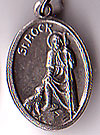 St. Roch Oxidized Oval Medal
