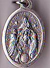 Our Lady of the Rosary Inexpensive Oxidized Medal