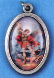 St. Michael Oxidized Picture Medal