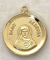 Saint Rebecca Round Gold-Plated Medal on 18" Chain