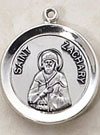 Sterling Silver Round Saint Zachary Medal with Chain