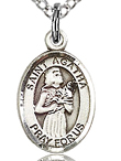 St Agatha Small Sterling Silver Medal