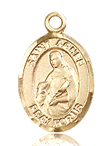 St. Agnes Small 14kt Gold Medal