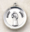 Sterling Silver Round Saint Anna Medal with Chain