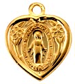 Gold Filled Miraculous Heart Shaped Medal