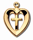 Heart Shaped Medal with Cross