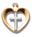 Cross Heart Shaped Medal