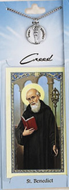St Benedict Prayer Card with Pewter Medal