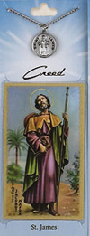 St James Prayer Card with Pewter Medal