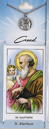 St Matthew Prayer Card with Pewter Medal