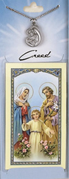 Holy Family Prayer Card with Pewter Medal