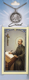 St Ignatius Loyola Prayer Card with Pewter Medal