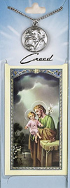 St Joseph Prayer Card with Pewter Medal