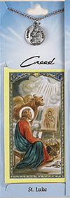 St Luke Pewter Medal with Prayer Card