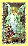 Guardian Angel Holy Card - Paper Prayer Card - 100 Pack