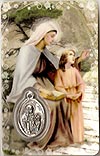 St Ann Prayer Card With Medal