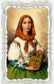 St Dymphna Honor Linen Prayer Card