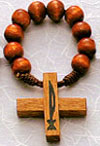 Wood Bead Rosary Rings - Brown