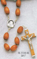 30-Inch Light Brown Wood Family Rosary