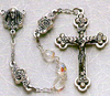 Rosebud Crystal Glass Bead Rosary