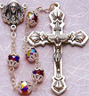Double Capped Ruby Glass Bead rosary