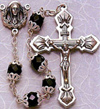 Double Capped Jet Glass Bead rosary