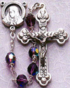 Tin Cut Crystal Rosary - Amethyst