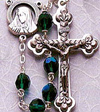 Tin Cut Crystal Rosary - Emerald