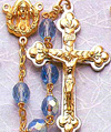 Women's Crystal Gift Rosary, Light Blue