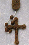 Durable Cord Plastic Rosary - Brown