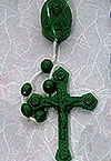 Green Plastic Cord Rosary - Made in Italy