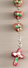 Cloisonne Decade Pink Rosary Bracelet
